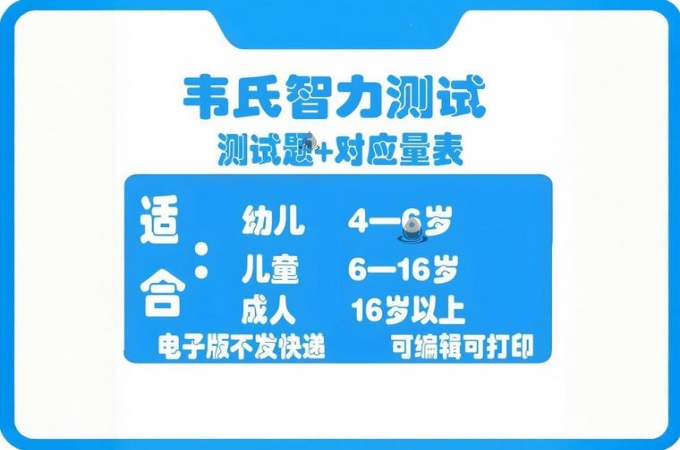 韦氏智力幼儿智力评分，幼儿韦氏智力测试
